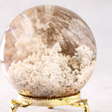 ホワイトガーデンクォーツ 丸玉 61.5mm 318g｜高品質ガーデン水晶 一点物 天然水晶スフィア