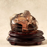 スモーキークォーツ 福童子彫刻｜天然茶水晶 置物 一点物｜Kou crystal Shop