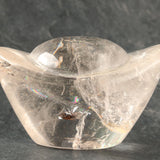 天然水晶 元宝 レインボー入り｜特大クリスタル元宝 608g 一点物｜財運・繁栄の象徴 風水インテリア｜Kou Crystal