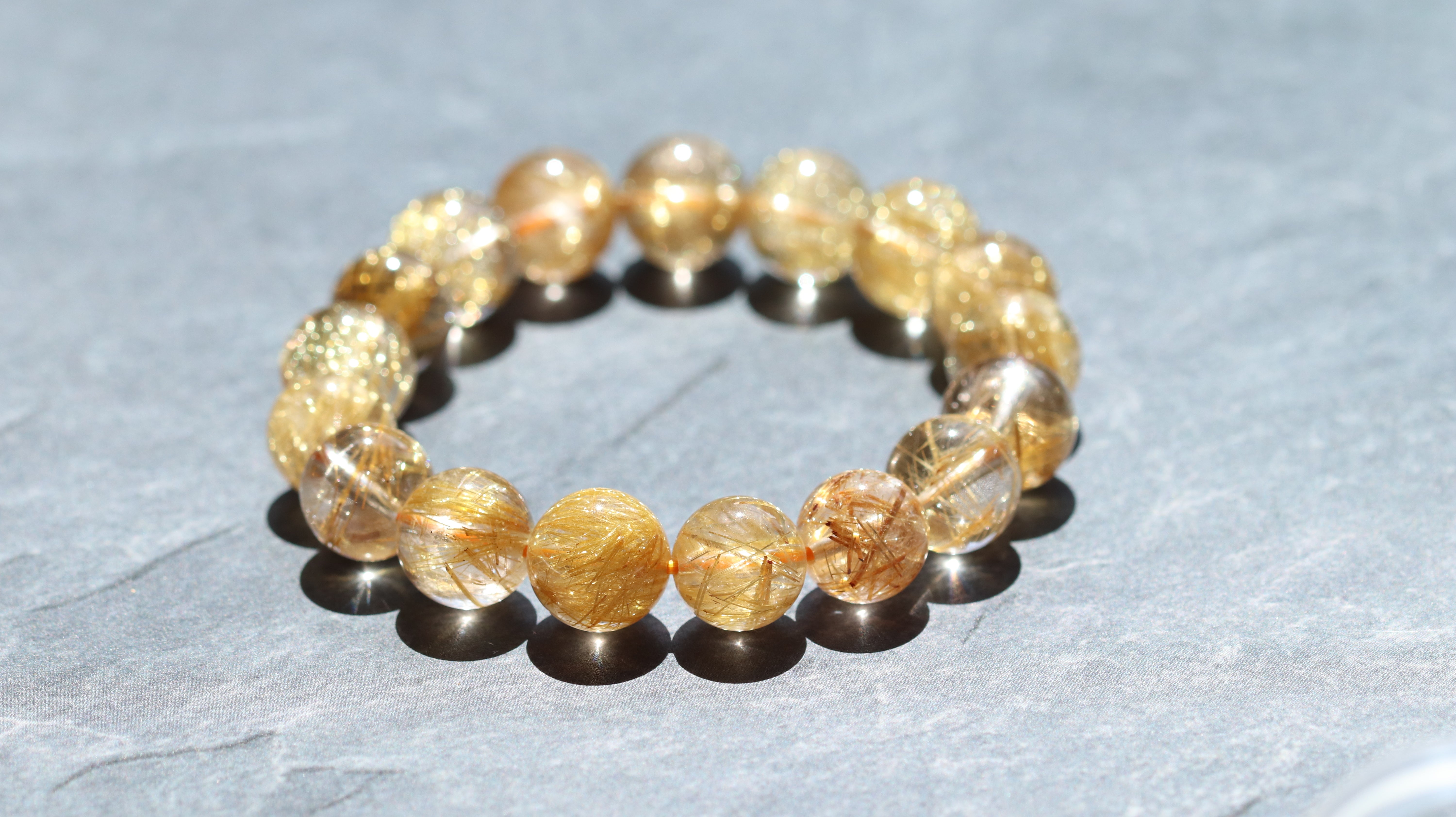 ゴールドルチルクォーツ ブレスレット 12mm (GR12-001) – Kou