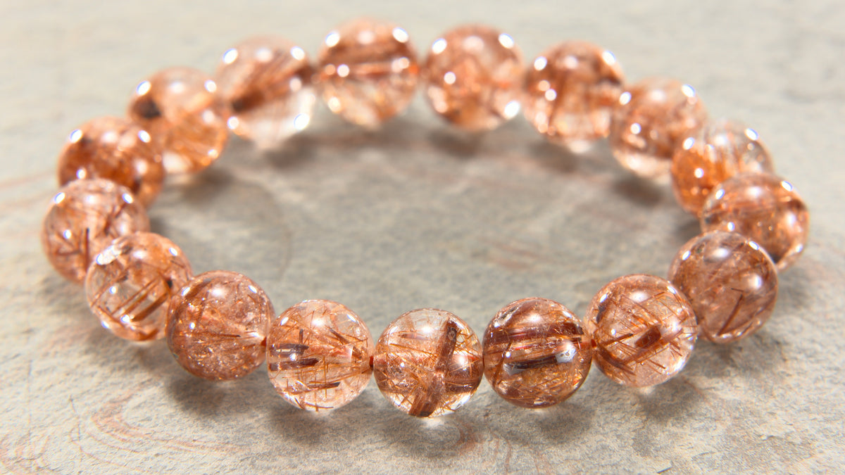 キャッツアイ レッドルチル ブレスレット 12mm – Kou crystal shop 